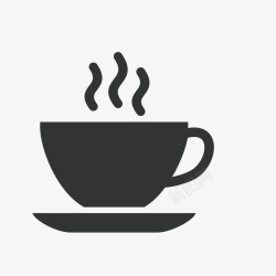 灰色咖啡杯黑色咖啡图标高清图片