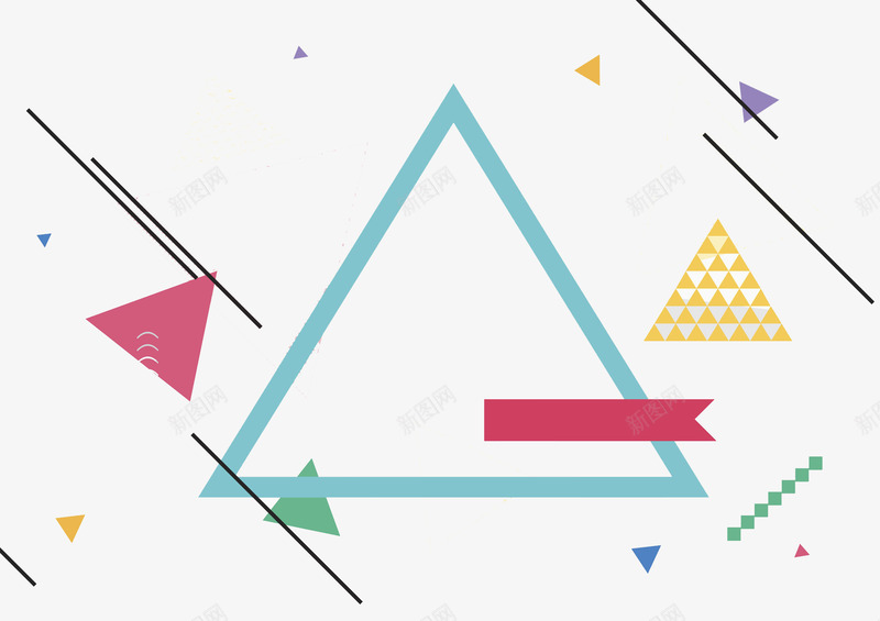 创意三角形png免抠素材_新图网 https://ixintu.com 不规则图形 几何图形 卡通 手绘 水彩 线条 蓝色 装饰