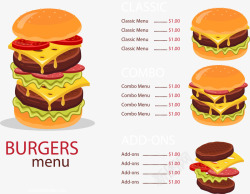 巨无霸汉堡菜单矢量图海报