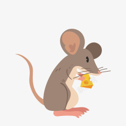 棕色吃东西的老鼠矢量图素材