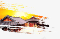 中国建筑屋顶笔触素材