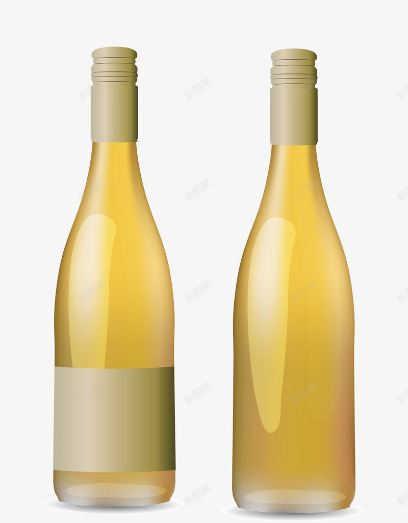 黄色酒瓶子png免抠素材_新图网 https://ixintu.com 包装酒瓶子 欧式 立体 简约 节日