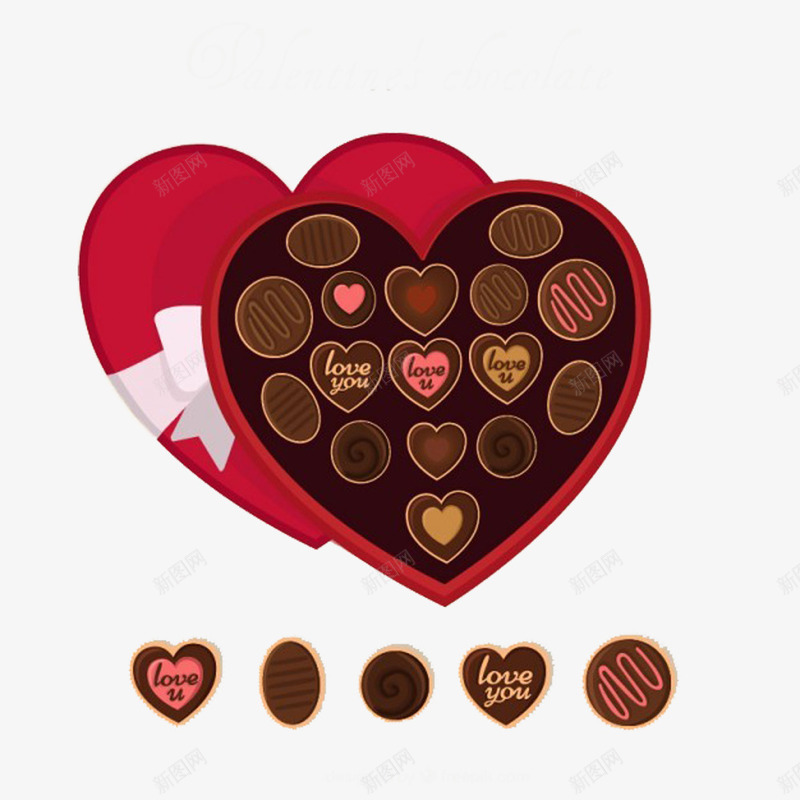 自制巧克力png免抠素材_新图网 https://ixintu.com 巧克力 棕色 爱心盒 礼物 美食 食物 黑巧克力