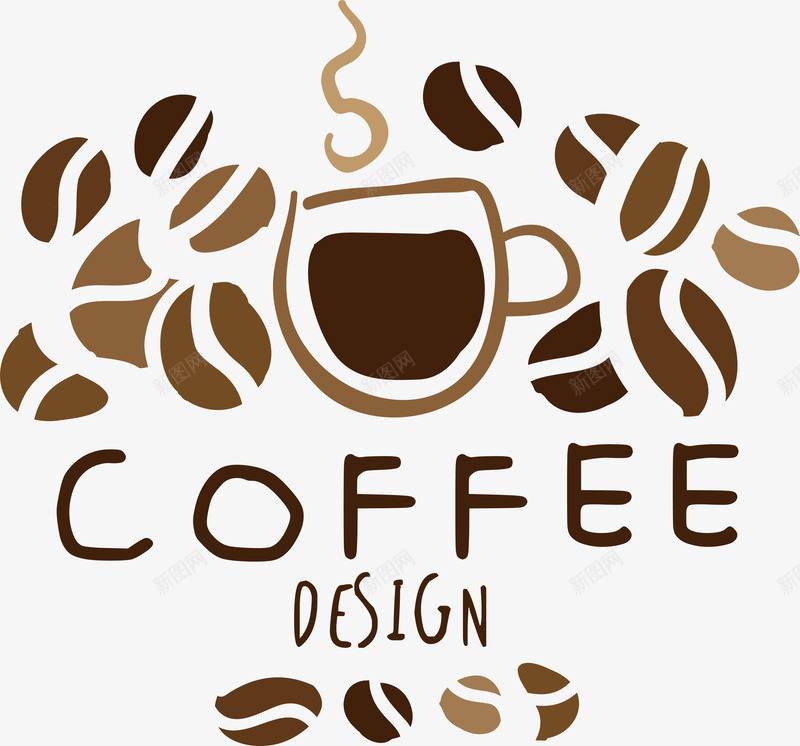手绘咖啡豆logo矢量图图标ai_新图网 https://ixintu.com logo品牌 健康 创意 商务 店铺 饮品插画 矢量图