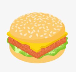 火腿菜单手绘卡通奶酪火腿汉堡图标高清图片
