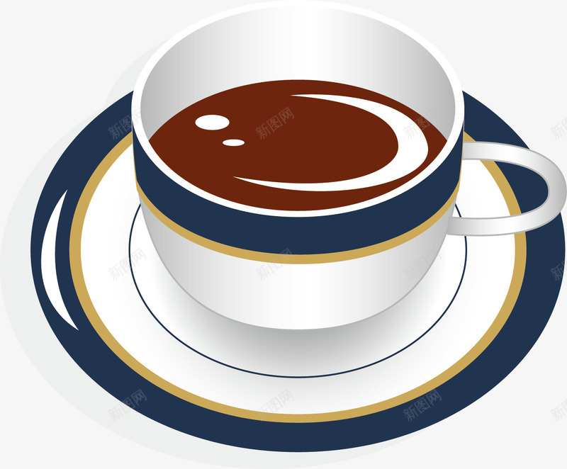 咖啡杯模板矢量图ai免抠素材_新图网 https://ixintu.com 咖啡 咖啡杯模板 咖啡杯矢量素材 盘子 餐饮美食 矢量图