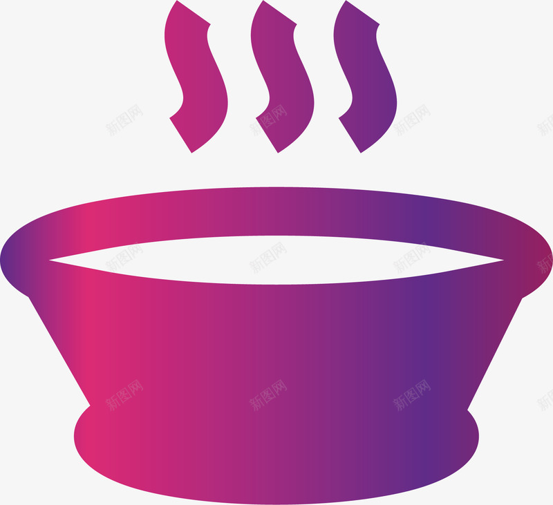 碗装热水标图标png_新图网 https://ixintu.com 卡通有趣 唯美 扁平化 热水 矢量图案 碗