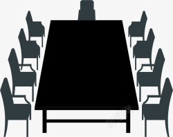 商务洽谈桌椅黑白的客户洽谈桌椅矢量图图标高清图片