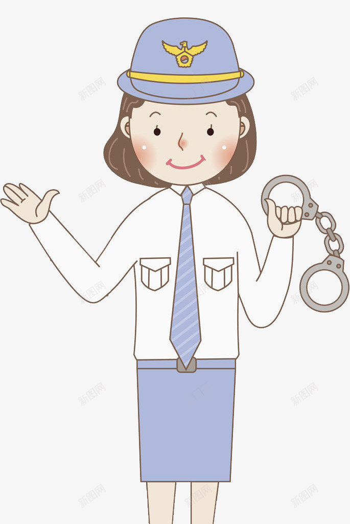 拿着手铐的女人图png免抠素材_新图网 https://ixintu.com 制服 卡通 女人 微笑的 手绘 手铐 漂亮的 警察
