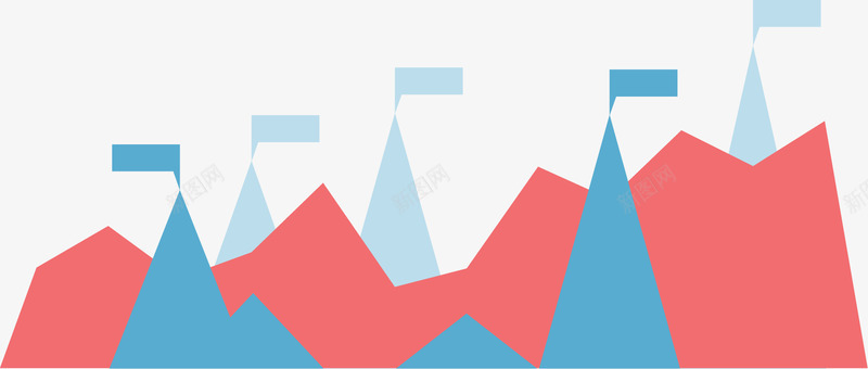 简洁扁平商务股票曲线png免抠素材_新图网 https://ixintu.com 不规则图表 商业 商务图表 曲线图 科技图表 红色 股票曲线 蓝色 金融