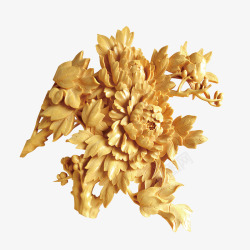 金色牡丹大气高贵立体装饰花朵素材