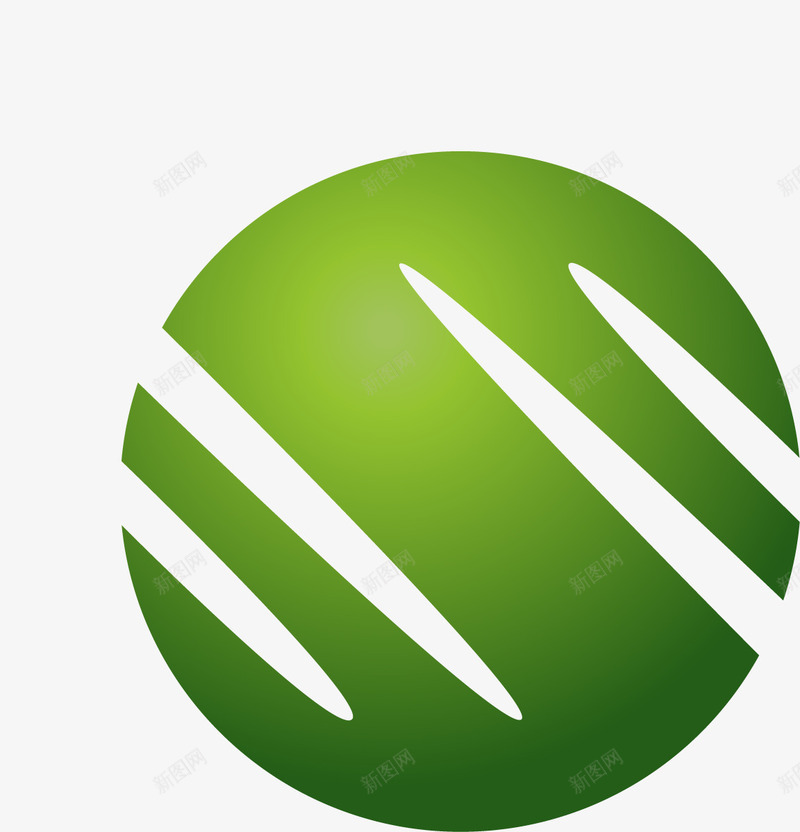 白色线条绿色球体图标png_新图网 https://ixintu.com logo logo元素 不规则 球体 绿色