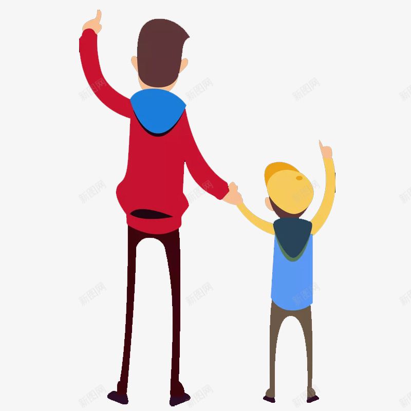 爸爸和儿子png免抠素材_新图网 https://ixintu.com png图形 png装饰 卡通 孩子 父亲节 装饰