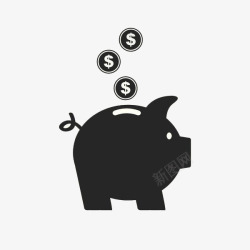 黑色存钱罐黑色小猪存钱罐高清图片
