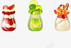 姗桦瓙锻酸奶瓶中的食物高清图片