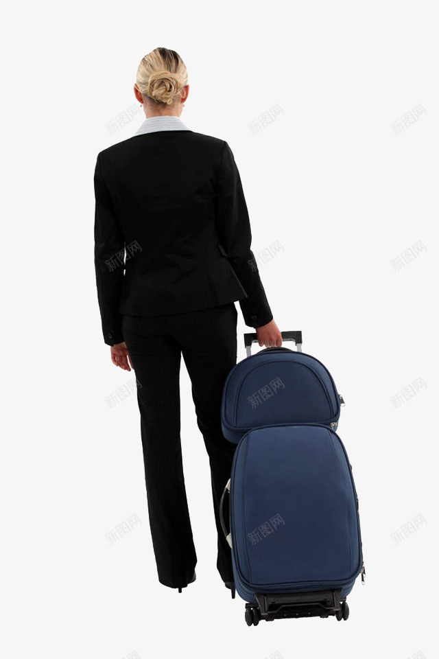 职业女性png免抠素材_新图网 https://ixintu.com 出差 商务人士 拖着行李的人 行李箱 装饰 西装