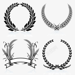 麦穗图标logo黑色图图标高清图片