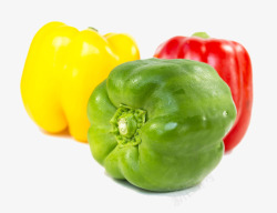 七彩甜椒黄色红色和绿色甜椒高清图片