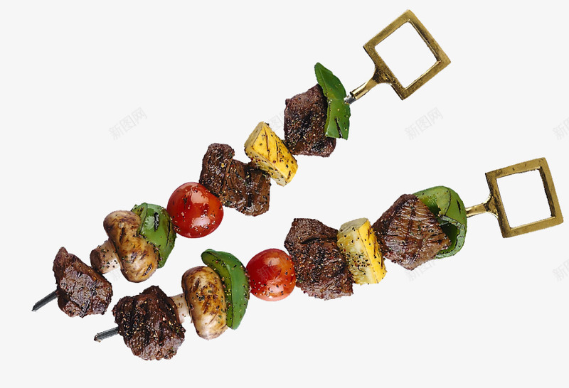 两串肉png免抠素材_新图网 https://ixintu.com 传统美食 烤羊肉 类肉 羊肉串 食物