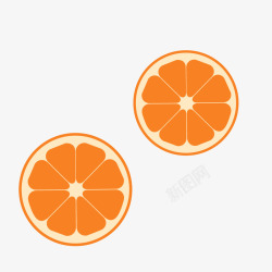 橘黄色卡通圆形橙子矢量图素材