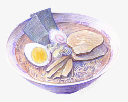 日式餐海苔笋干卤蛋肉片拉面高清图片