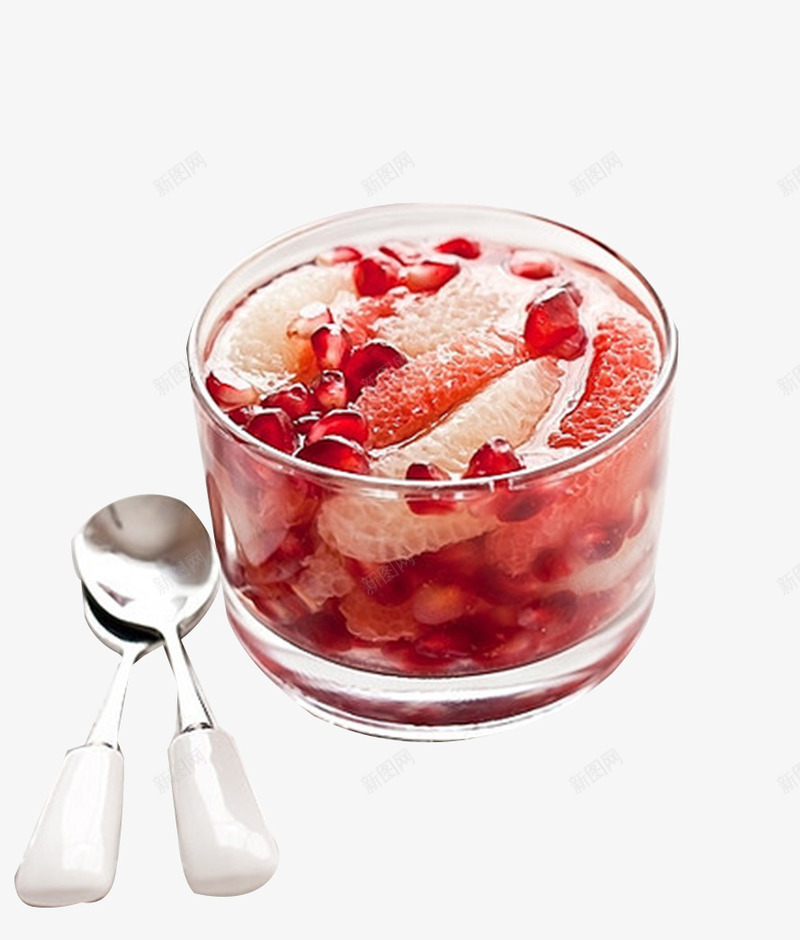 美味红豆沙png免抠素材_新图网 https://ixintu.com 勺子 玻璃杯 甜品 菜单 餐饮