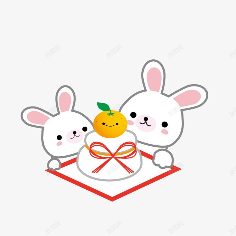 可爱兔子png免抠素材_新图网 https://ixintu.com 卡通 可爱兔子 喜庆 新年 日式 日本 日风 过年