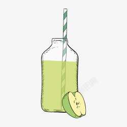 苹果图形绿色苹果汁高清图片