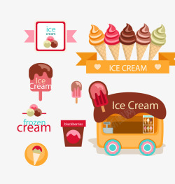彩色冰淇淋标签模板素材