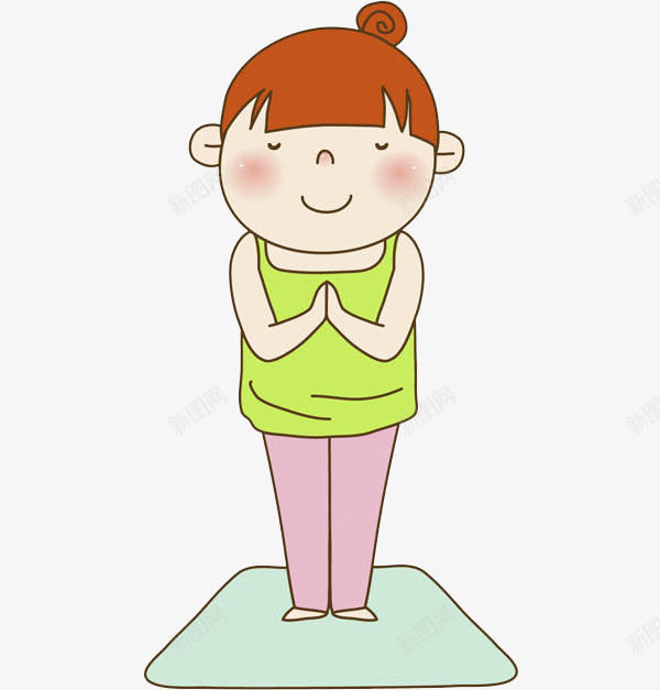 卡通做瑜伽的女人图png免抠素材_新图网 https://ixintu.com 健身 卡通 女人 微笑的 插图 瑜伽 瑜伽垫
