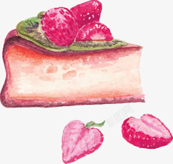 草莓猕猴桃蛋糕素材