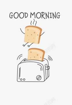 烤面包机手绘面包机高清图片