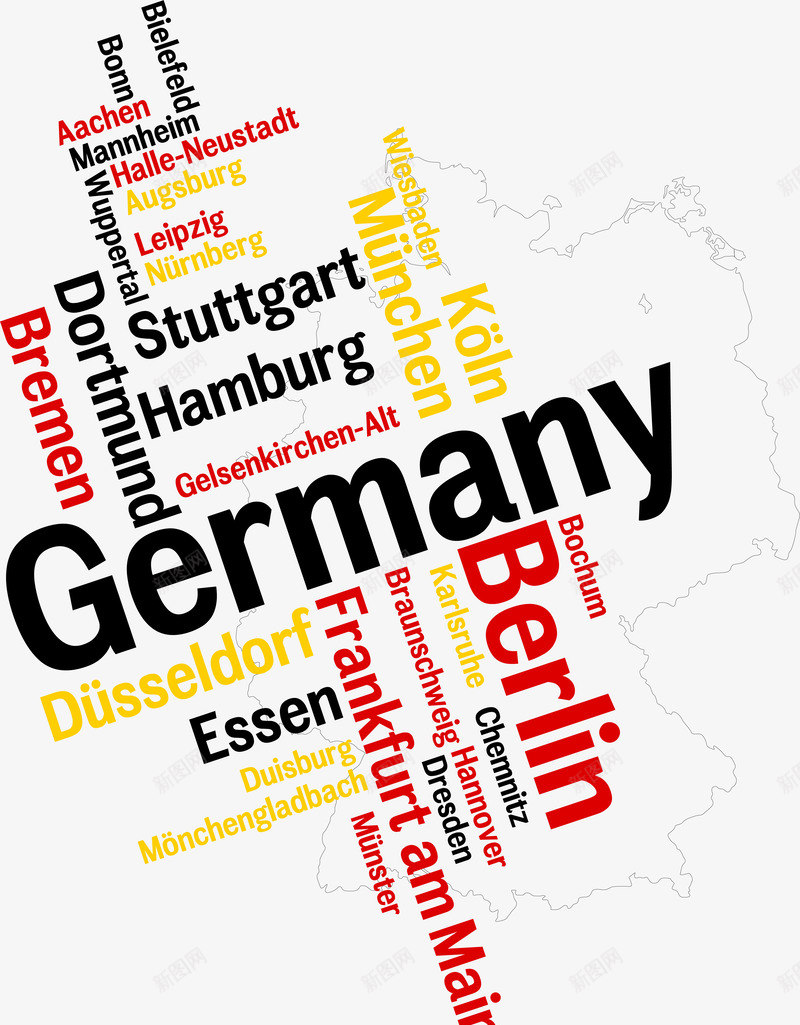德国地图创意png免抠素材_新图网 https://ixintu.com 创意设计 地图设计 德国地图 德国地图设计 矢量图形 矢量德国 矢量素材