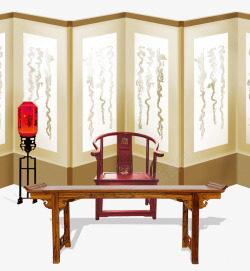 中式侧椅中式桌椅屏风高清图片