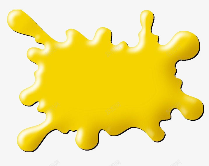 喷溅的边框png免抠素材_新图网 https://ixintu.com 不规则 卡通 立体 黄色