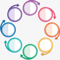 彩色环形圆圈矢量图素材
