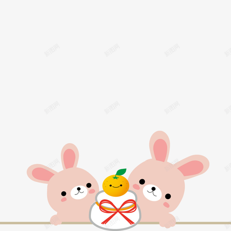 可爱兔子png免抠素材_新图网 https://ixintu.com 卡通 可爱兔子 喜庆 新年 日式 日本 日风 过年
