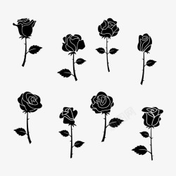 黑色玫瑰玫瑰花矢量图高清图片