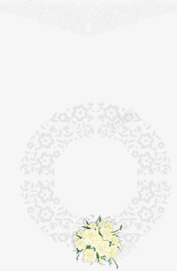 欧式白色花纹素材
