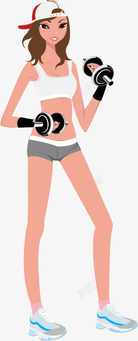 健身的美女卡通图矢量图ai免抠素材_新图网 https://ixintu.com 健身 减肥 卡通 卡通人物 美女 运动 锻炼 矢量图