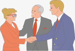 会见卡通商务插图两人握手高清图片