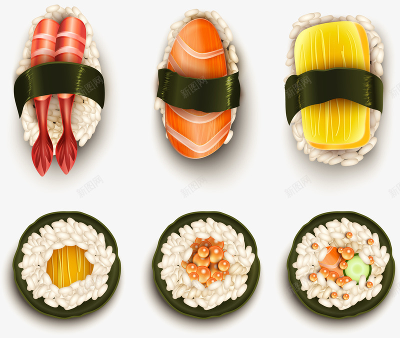 手绘日本料理png免抠素材_新图网 https://ixintu.com 寿司 手绘 日式料理