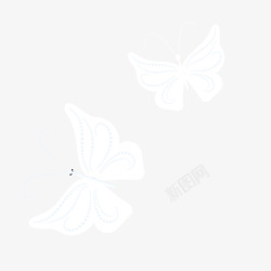 白色飞舞的花蝴蝶素材