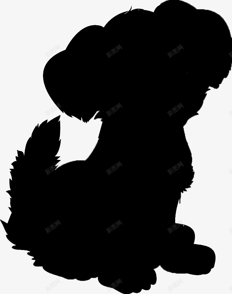 黑色小狗剪影图标png_新图网 https://ixintu.com 剪影 小狗 装饰 黑色