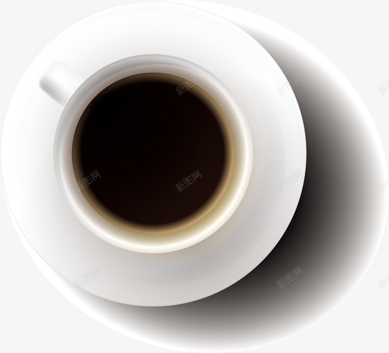 咖啡杯模板矢量图ai免抠素材_新图网 https://ixintu.com 咖啡 咖啡杯模板 咖啡杯矢量素材 盘子 餐饮美食 矢量图