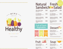 沙拉菜单健康美食菜单高清图片