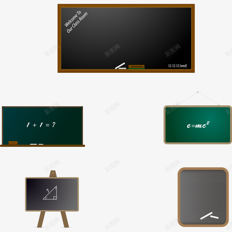 各款黑板模版png免抠素材_新图网 https://ixintu.com 教育 模板 粉笔 黑板