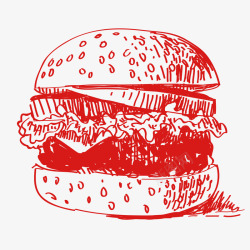可乐汉堡手绘手绘食物高清图片