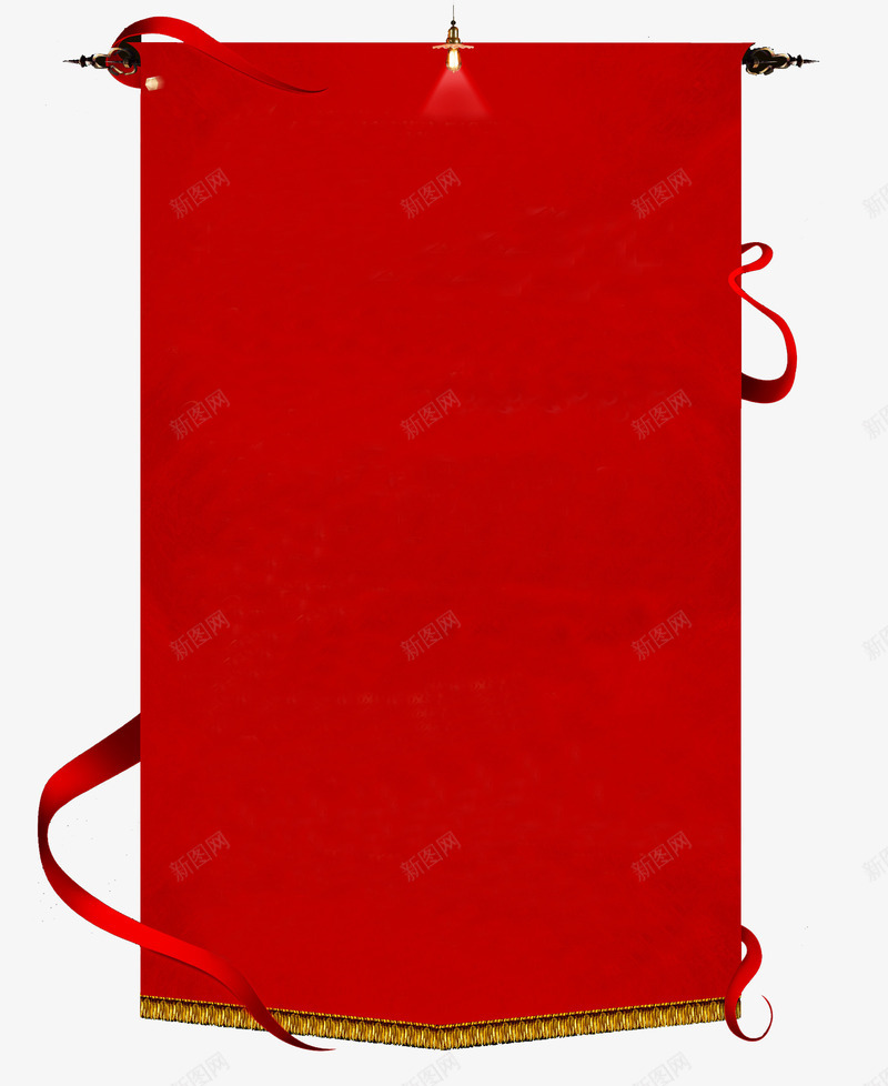 红色中式卷轴挂件png免抠素材_新图网 https://ixintu.com 中式 卷轴 挂件 红色