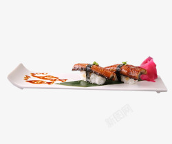 正面日本鳗鱼寿司鳗鱼饭团高清图片